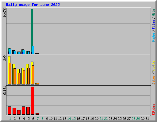 Daily usage for June 2025