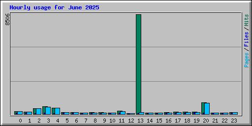 Hourly usage for June 2025